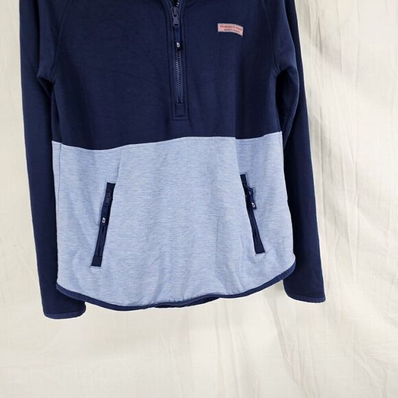 Vineyard Vines Dreamcloth Color-Blocked Half-Zip Shep Shirt Blue Navy Size XS - Picture 3 of 7